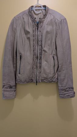 Lederjacke Beige Grösse L, 100% Lammleder
