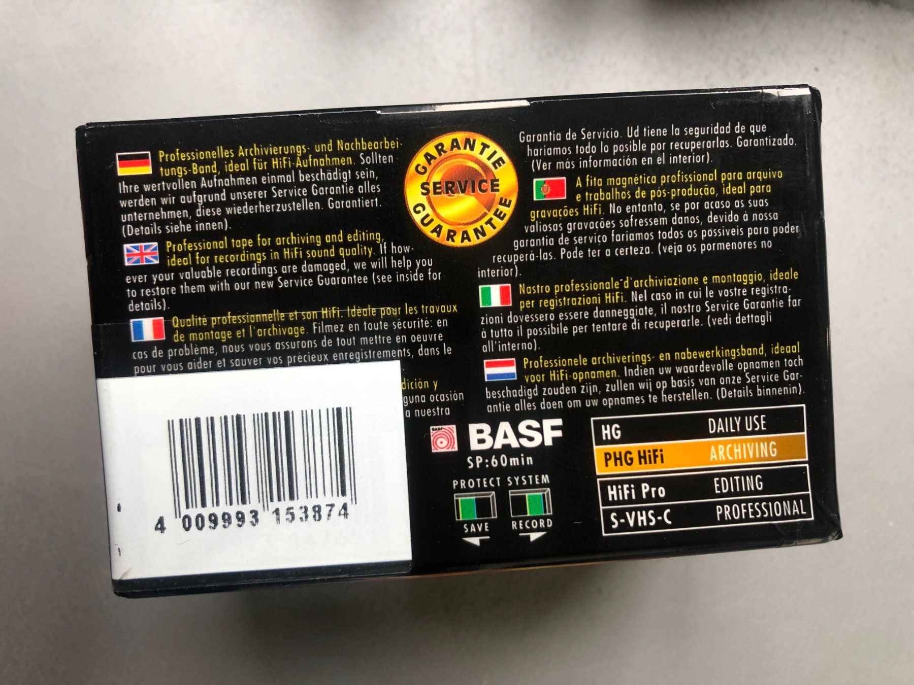 Cassette vuote: EMTEC BASF VHS C Video Kassette PHG Hi Fi 60 Orginalverpackt – Nuovo e nell'imballaggio originale da Zürich venduto da Tivoli2 1