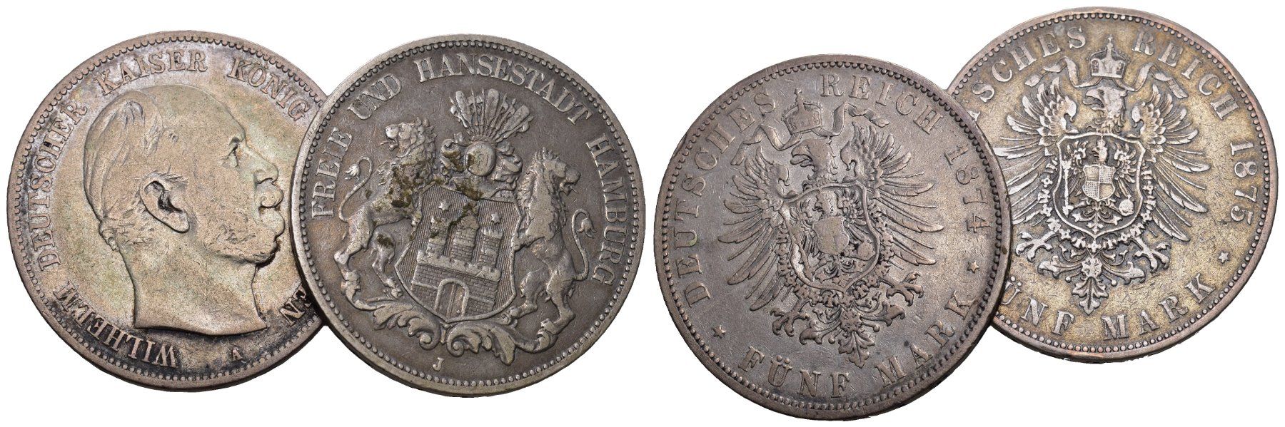 Toutes les monnaies: Hamburg 1875+Preussen 1874 – D'occasion à Bern par numismatictops