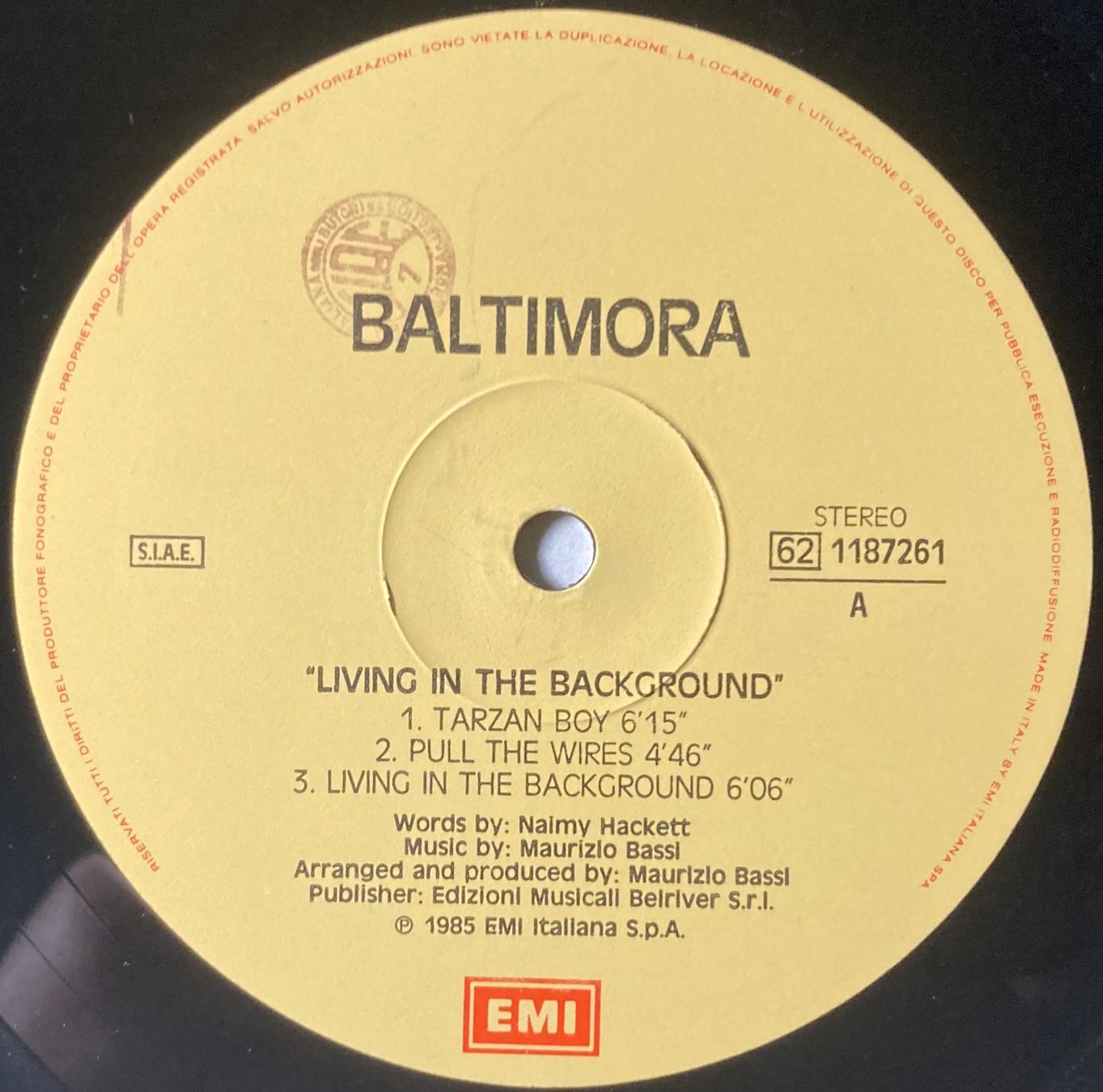Dischi in vinile: BALTIMORA - LIVING IN THE BACKGROUND – Usato da Poliez-Pittet venduto da Newtown-Records 2