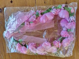 NEW Haar-Styling-Accessoire Blumenkranz mit zart Rosa Blüten