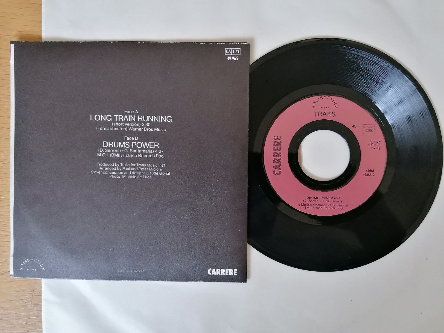 Dischi in vinile: TRAKS --  Long Train Running 7" Vinyl Single Carrere – Usato da Beinwil am See venduto da Funkthesizer 1