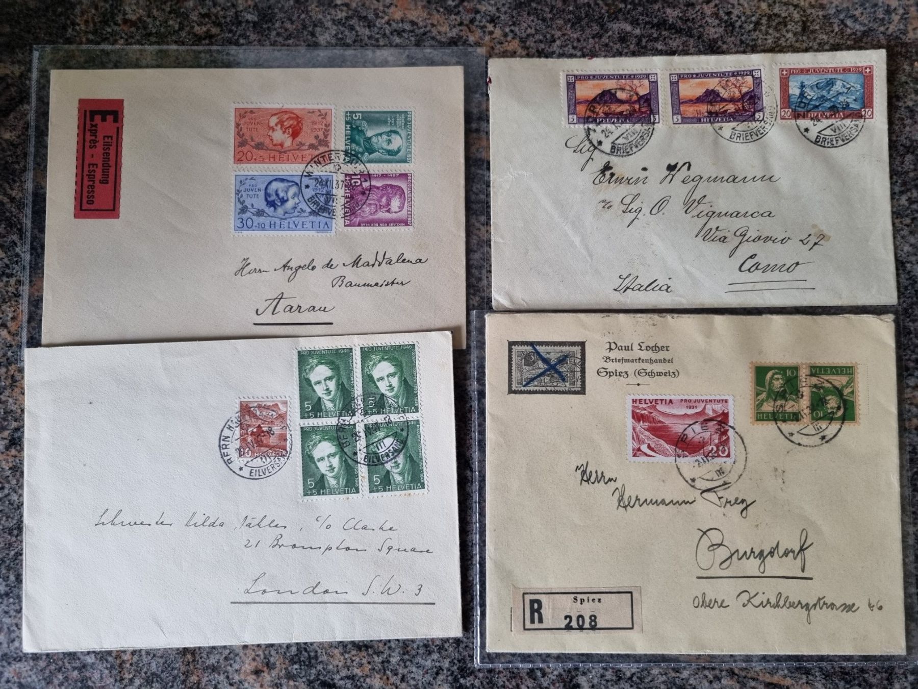 Alle Briefmarken: 8 CH Briefe mit Pro Juventute Ausgaben – Gebraucht aus Gümligen von Geniusbuy 1