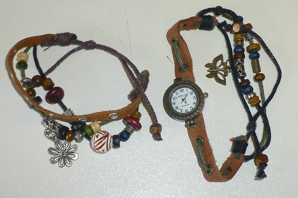 Uhren: Armband mit Uhr Leder Holzperlen – Gebraucht aus Reinach BL von Spider63 1