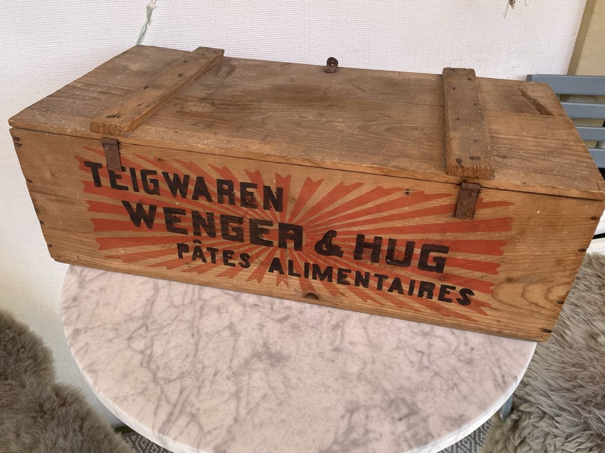 Casse di trasporto: Vintage Holzkiste "Teigwaren Wenger & Hug" – Usato da Basel venduto da Gundeli-25 2