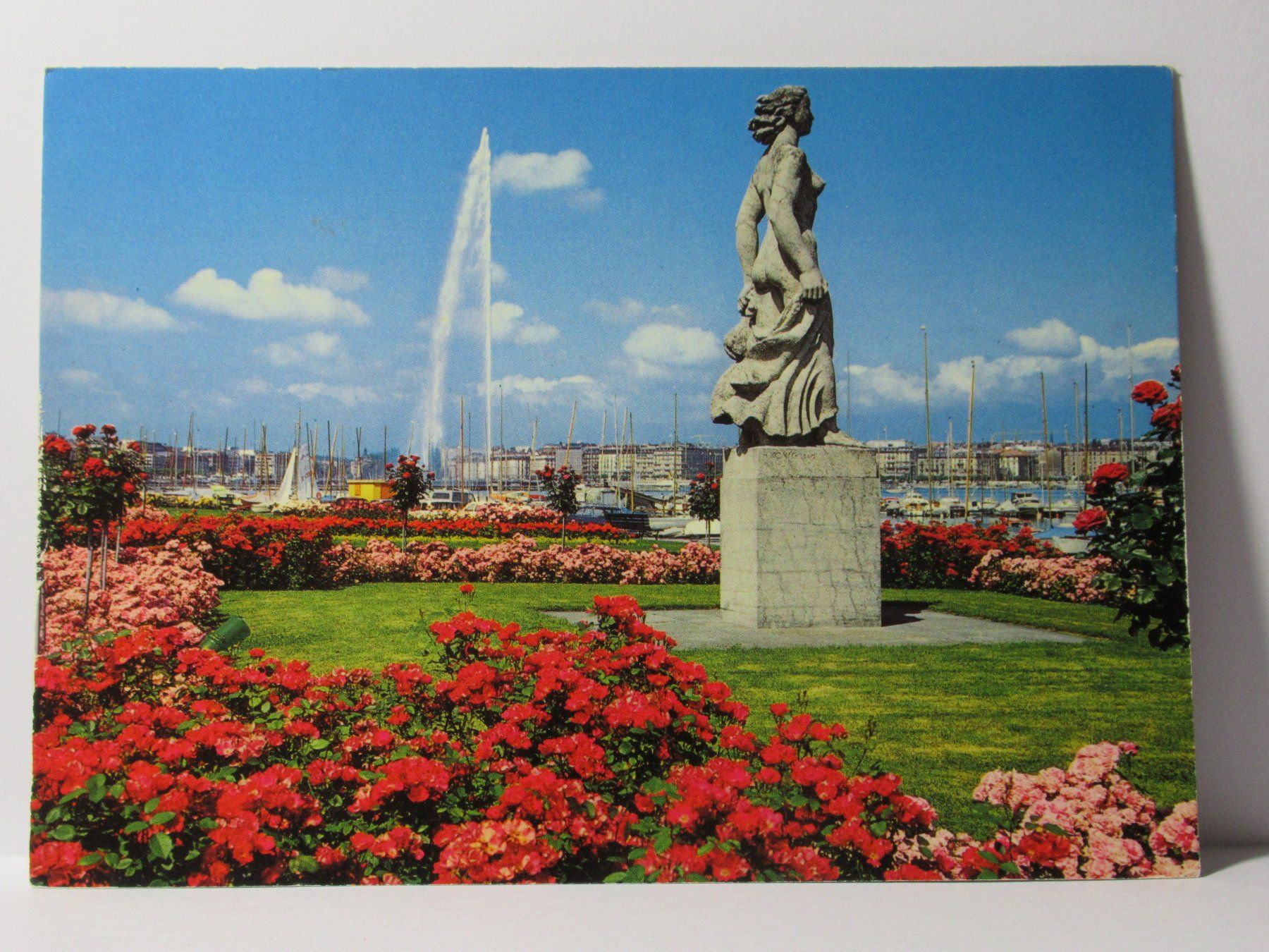 Ansichtskarten: Genève , La Statue de la Brise – Gebraucht aus Grenchen von frechri