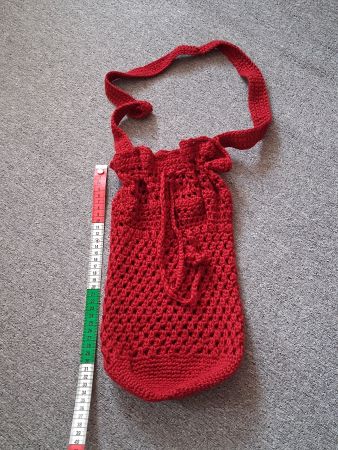 Gehäkelte Handtasche Rot, Wolle