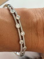 Luxus Elegante  Armreif Armband Farbe :Silber Zirkonia Weiss