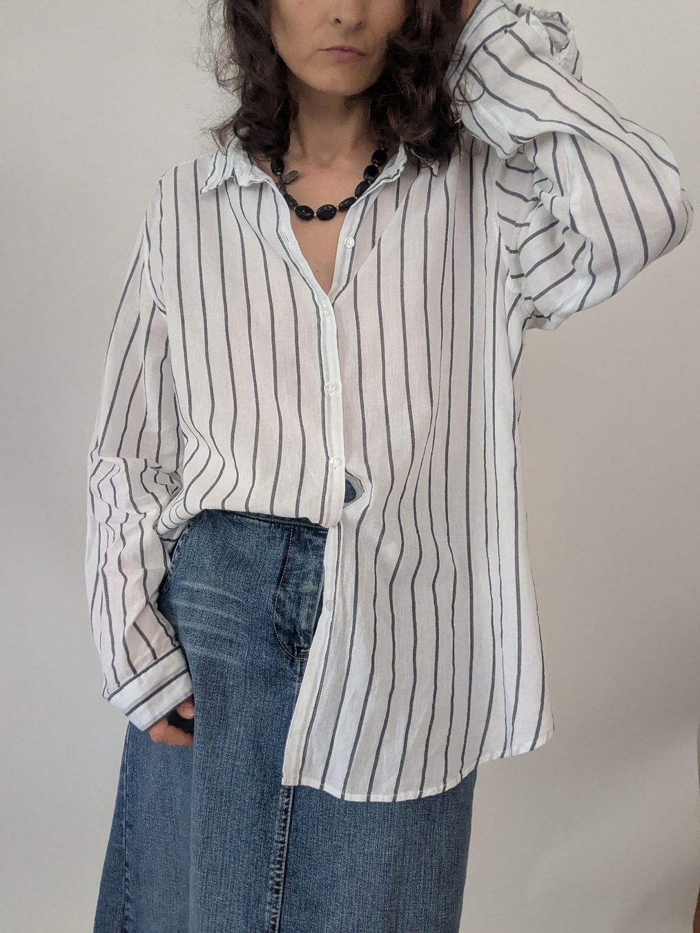 H&M Blusen: Damen Bluse gestreift Grösse L, Baumwolle  – Gebraucht aus Rorschach von olg_5qq2 5