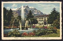Glarus, Hotel Glarnerhof mit Volksgarten