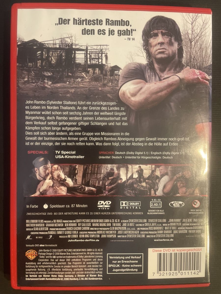 Tutti i DVDs: John Rambo, mit Sylvester Stallone – Usato da Winterthur venduto da machmaschine 1