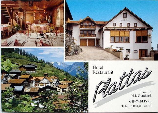 Ansichtskarten: PRÄZ Hotel Restaurant Plattas – Gebraucht aus Jona von philajona