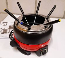 Fondue-Set (rot/schwarz) für 6 Personen - mit Restgarantie