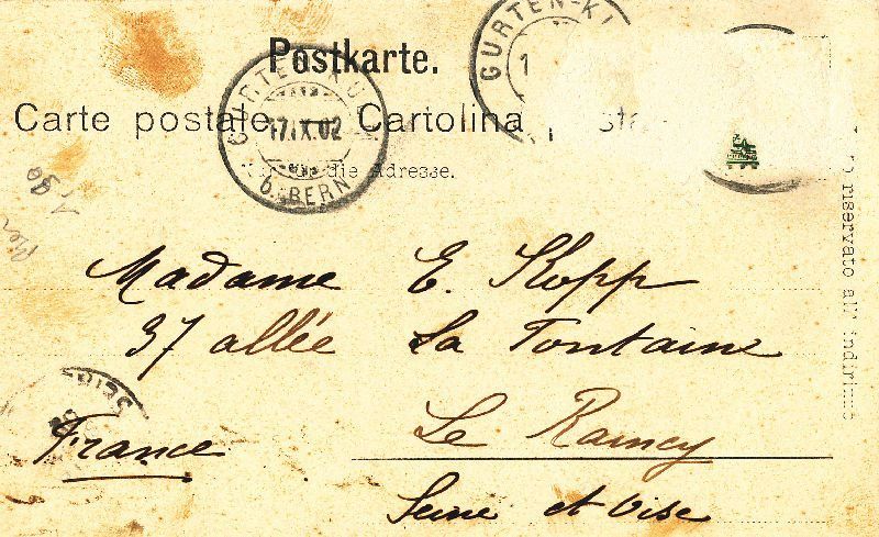 Cartoline postali: Gurten - Kulm Kurhotel + 1902 Marke ab – Usato da Emmenbrücke venduto da teestube 1