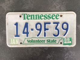 Original USA Autonummer Tennessee 1988 – Vintage Deko