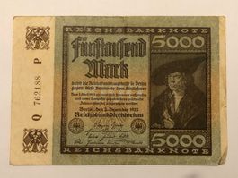 Fünftausend Mark 2. Dezember 1922