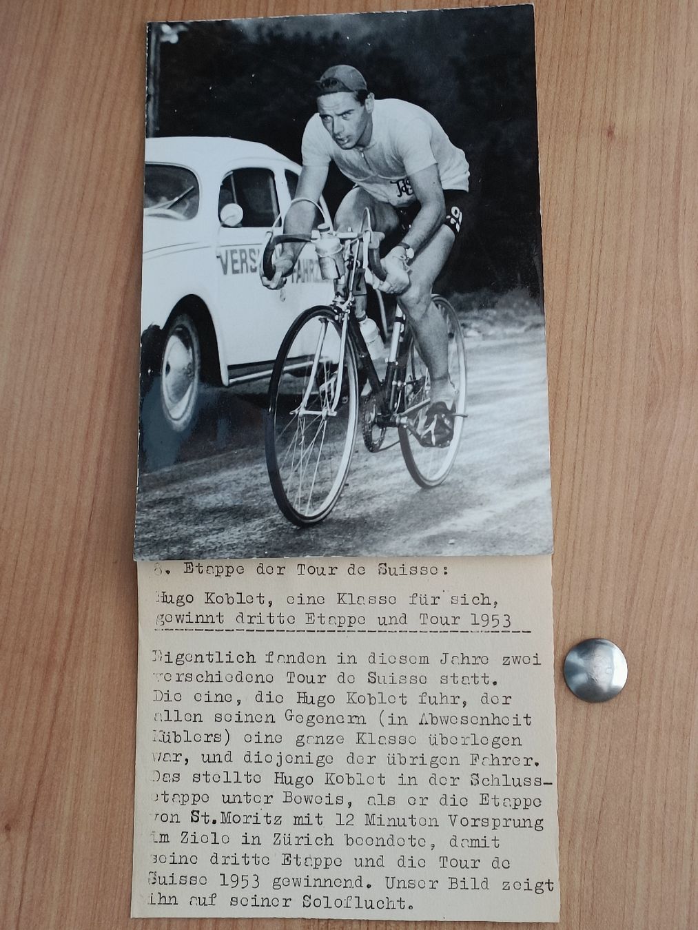 4 Photos De Presse Originales Tour De France 1953 - Koblet, Hassenforder, Schaer