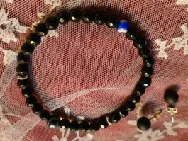 Power-Stein Armband Onyx/Hämatit, 6 mm /1 paar Ohrstecker