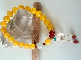Feng Shui Armband gelber Achat mit Hulu-Glücksanhänger