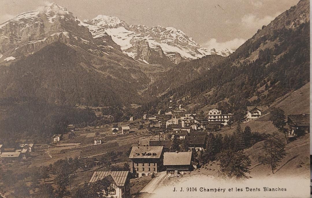 Cartoline postali: CHAMPÉRY et les Dents Blanches - 1919 – Usato da Delémont venduto da Domdom1