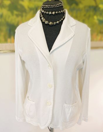 REPEAT Sweat Blazer Jacke bequem 40 *Basic* white Party