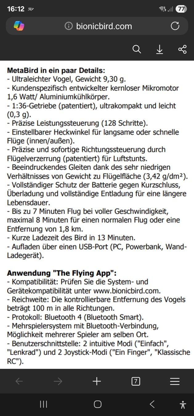 Giocattoli: BionicBird - Der fliegende Vogel - Selten – Usato da Rapperswil SG venduto da dslemer 7