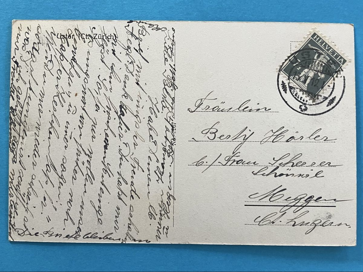 Cartoline postali: Alte Ansichtskarte Uster, Zürich - 1912 – Usato da Bauma venduto da Baumer71 1