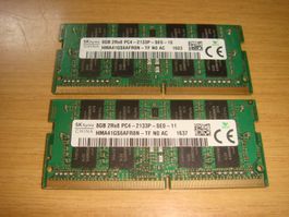 2 stück 8gb ddr4 2133 RAM für Laptop.