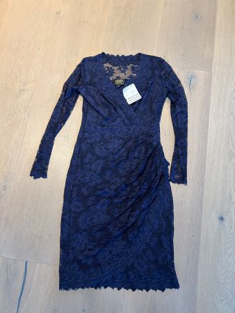 Olvi's Lace Abend Kleid blau NEU Gr. 38 Spitze langarm  PKZ
