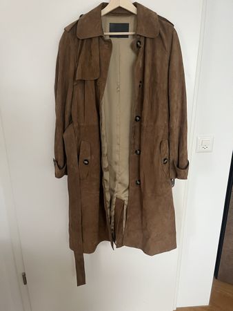Massimo Dutti Wildleder Trenchcoat, Gr. S