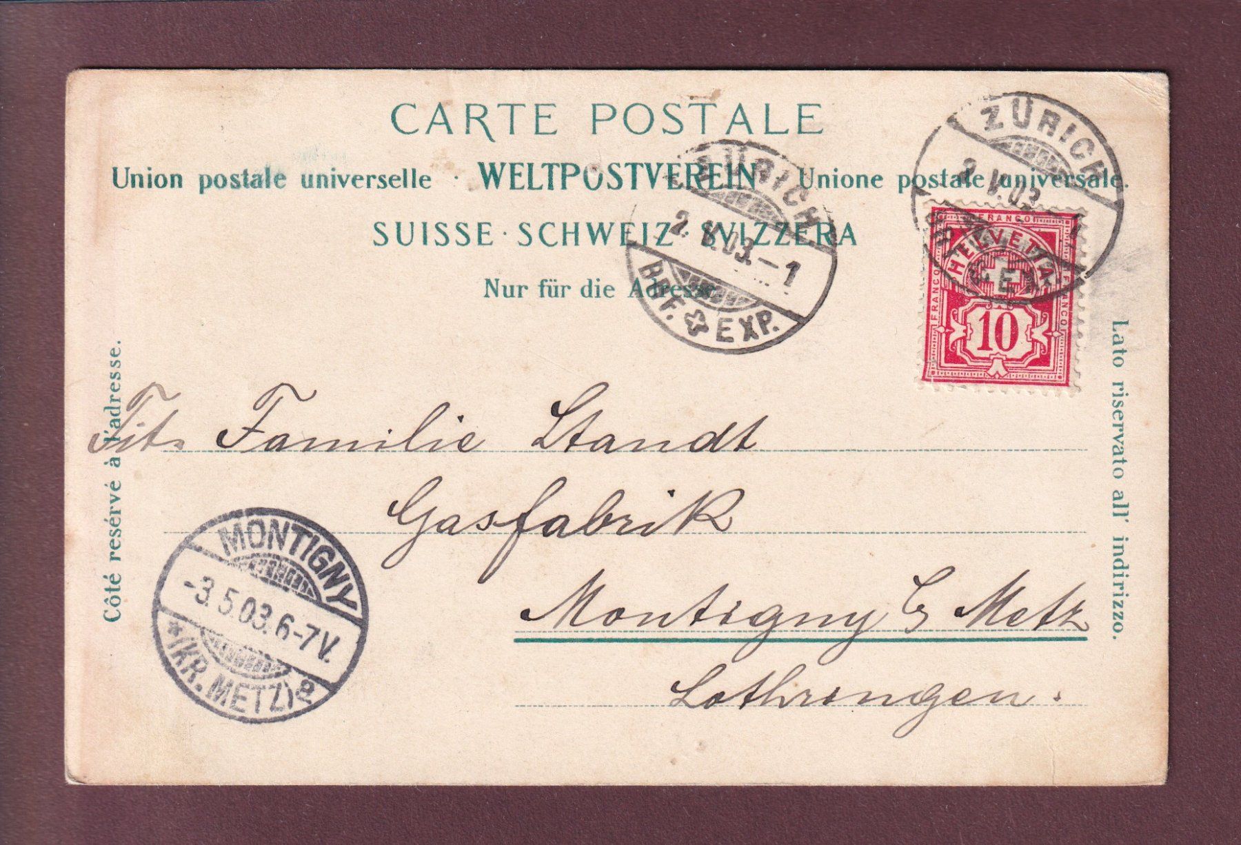 Cartoline postali: UELIALP - Tödi - 1903 – Usato da Pully venduto da nicecards 1