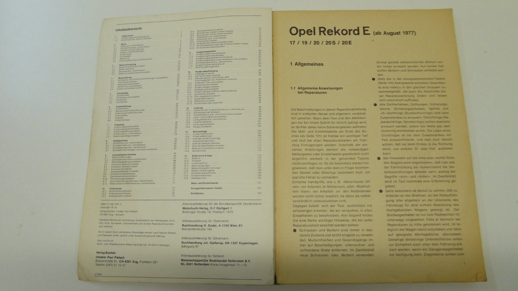 Libri: OPEL RECORD E  1.7-2.0 BUCHELI REPAR.-A – Usato da Blauen venduto da Sanhein 1