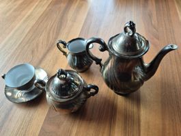 Bavaria Kaffeeservice, Silberauflage, Vintage Rarität!