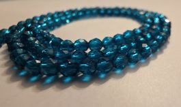 Spinell facettiert see-blau 3mm. Strang Labor Gezüchtet