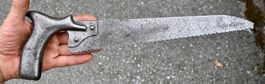 antike HANDSÄGE Vollmetal mit Pistolengriff länge 38cm