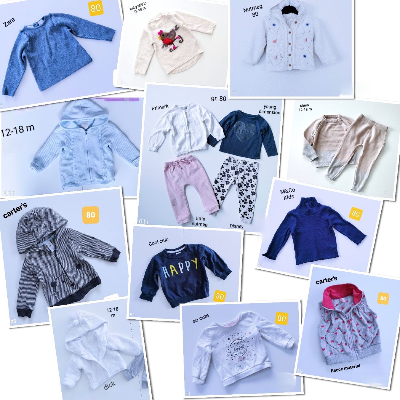 Lotti & Set di vestiti: Kleiderpaket Gr. 80 - Zara, Carter's, Primark, winterset – Usato da Trimbach venduto da agn_65dh