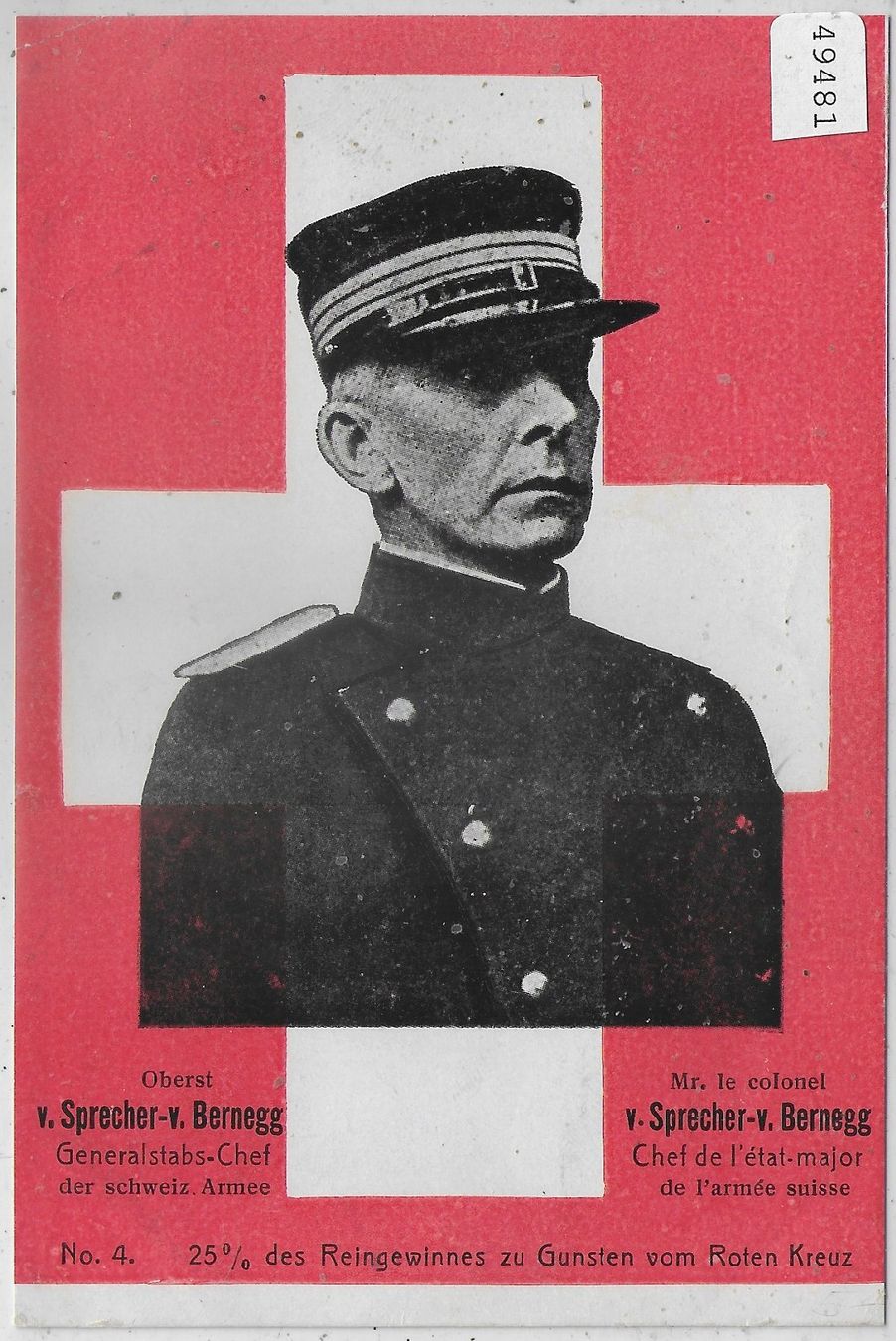 Cartoline postali: Oberst von Sprecher-von Bernegg – Usato da Ettingen venduto da Kartenplanet