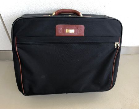 Samsonite Koffer, mit Lederapplikationen, ca 68 x 55 x 24 cm