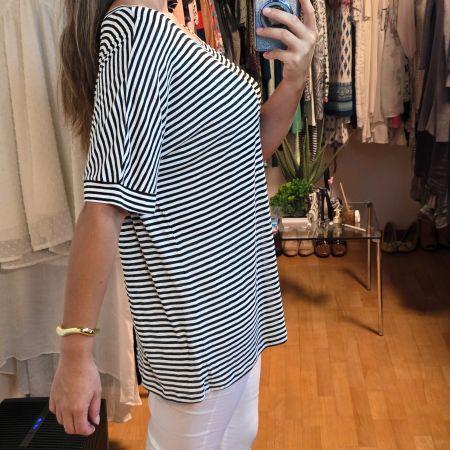 Ulla Popken Streifen Shirt Viskose Oversize Gr. 46/48