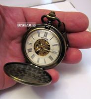 Taschenuhr Bronze mechanisches Uhrwerk in Gold