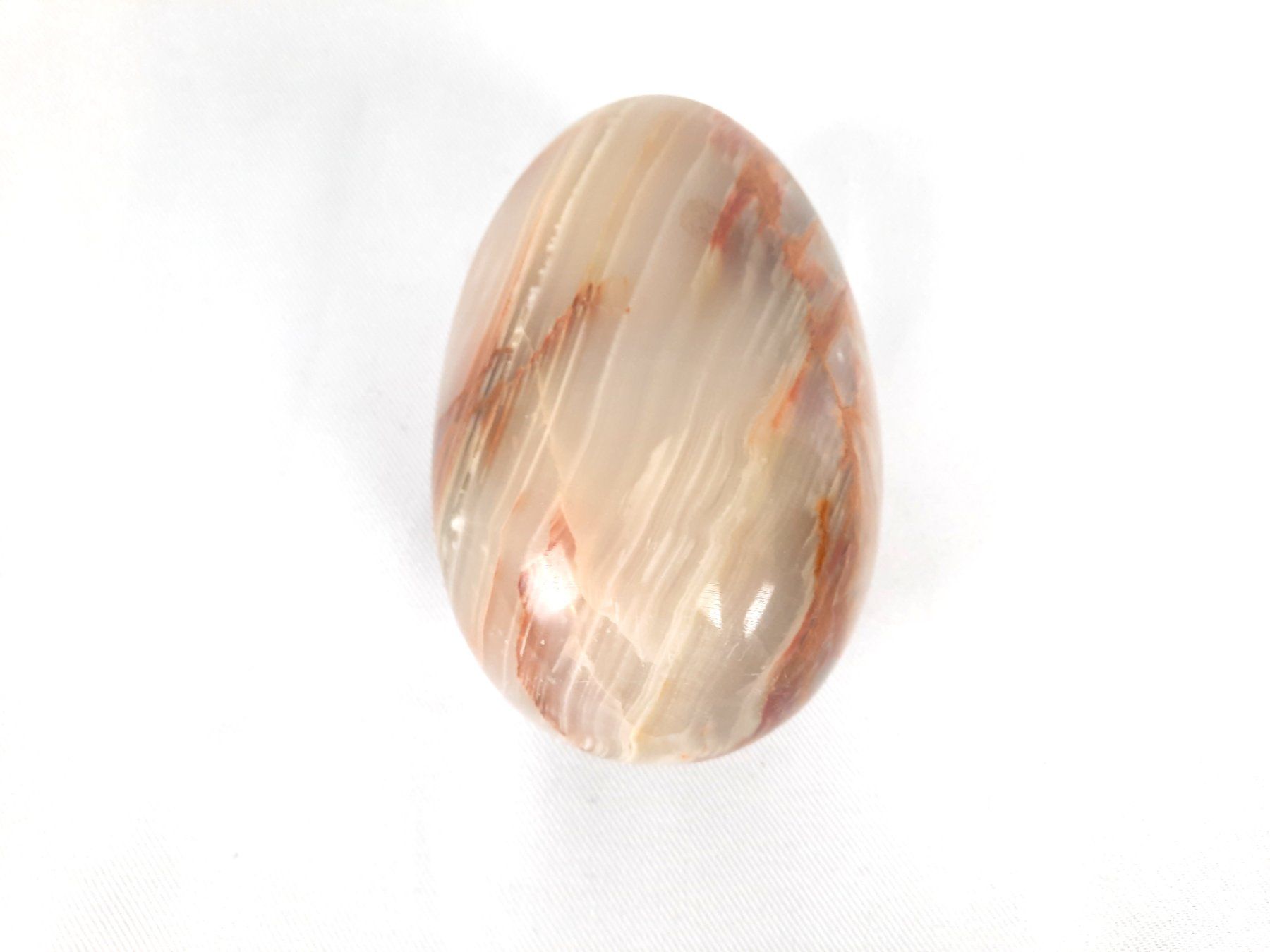 Mineralien & Heilsteine: Onyx Marmor Ei - ca 14 cm hoch – Gebraucht aus Beinwil am See von Restwert_Beinwil