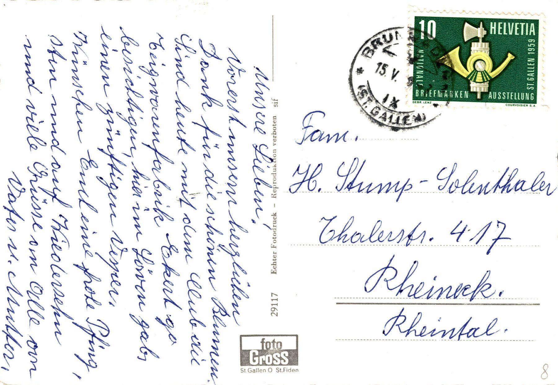 Cartoline postali: Spreitenbach - Brunnadern (Togg.) – Usato da Bronschhofen venduto da Astore 1