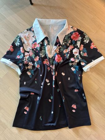 Polo Shirt - floral - L - TOP Zustand