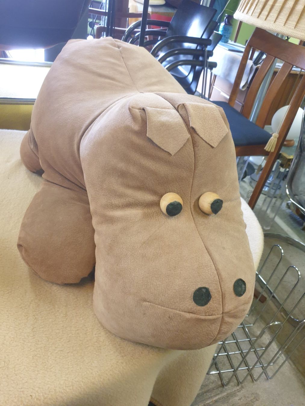 Tabourets: Hippo Hocker  aus Wildleder 70's – D'occasion à rebstein par spacy73 1