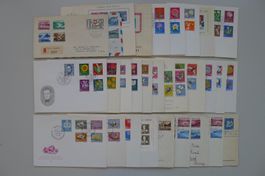 1943-1964, Sammlung FDC's +Pro Patria +Blocks, 29 Stück.