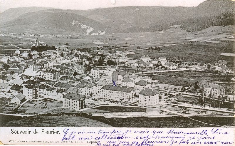 Cartoline postali: Fleurier - Souvenir de Fleurier c1900 – Usato da Emmenbrücke venduto da teestube