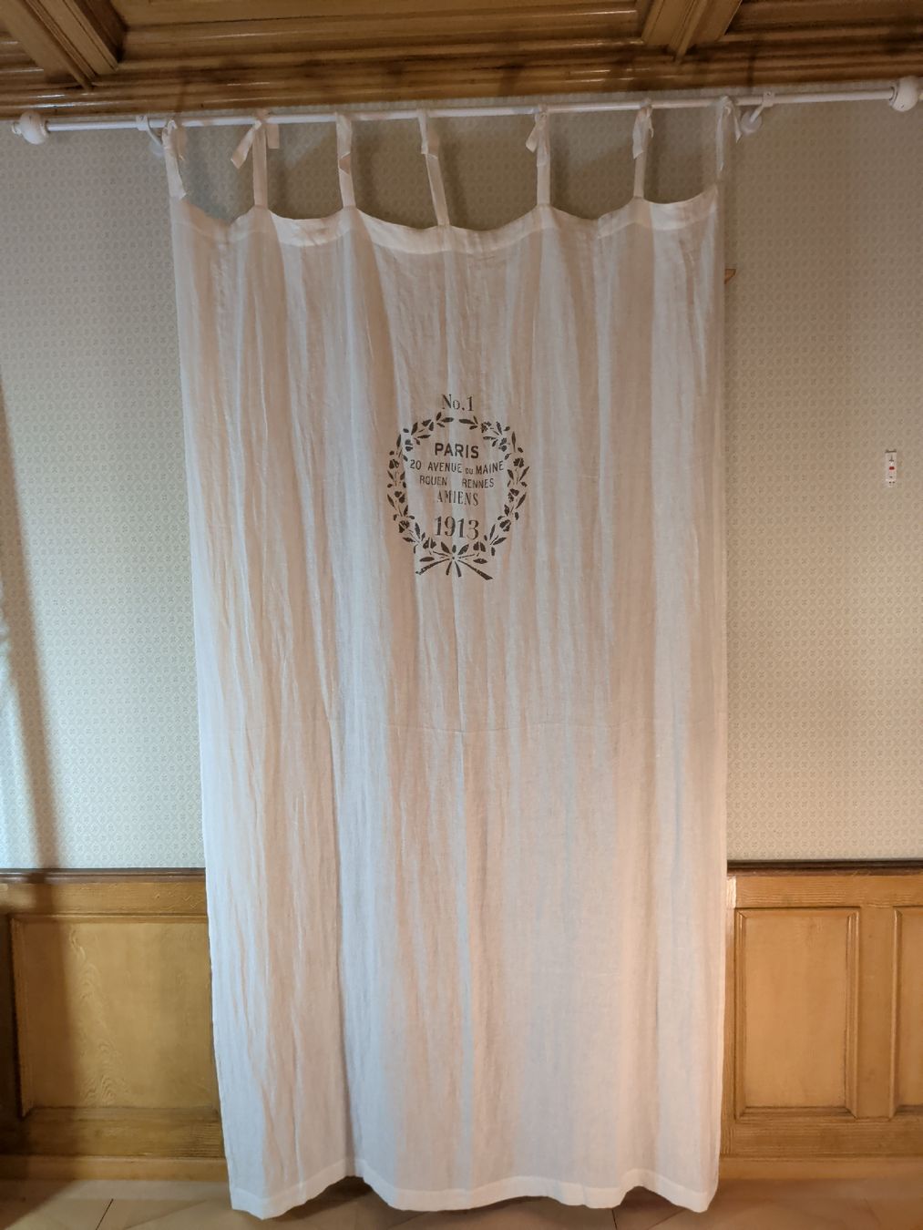 Tende: Shabby Chic Gardine mit Gardinenstange – Usato da Dietfurt venduto da Subforce1853