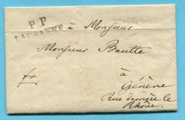 Faltbrief von Lausanne P.P. nach Genève 1830