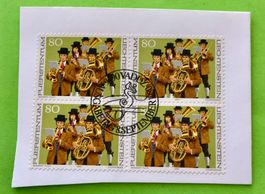 Briefmarken aus Liechtenstein 4 er Block mit Papier 