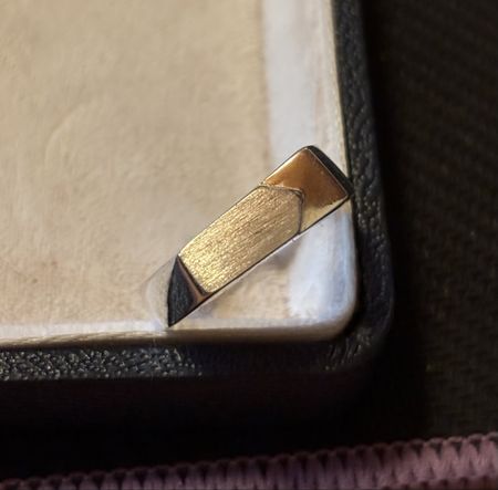 Herrenring Silber gefräst Grösse 61 guter Zustand
